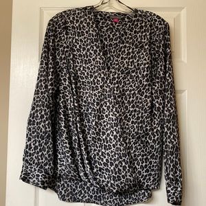 Vince Camuto Leopard Print Wrap Top